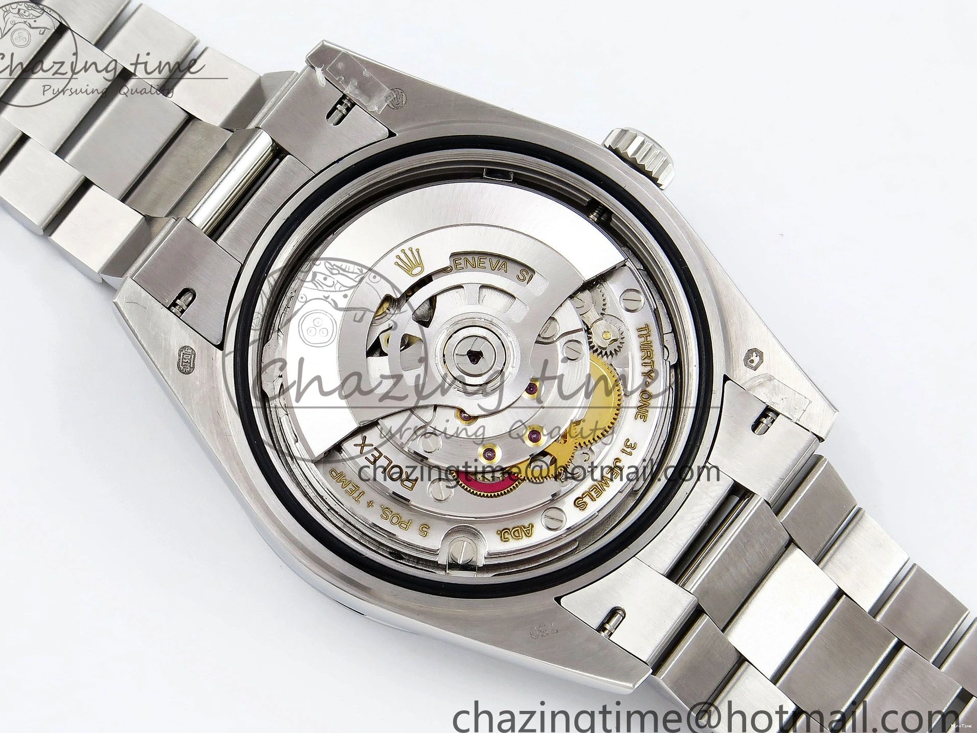 MiroTime 0418 SportInspired DayDate 40 SS JDF 904L Steel Gray Textured Stick Dial on President Bracelet VR3255 V3 (Gain Weight) 1437